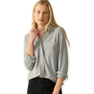 Faherty Soft Gray Legend Sweater Shirt Women's L
